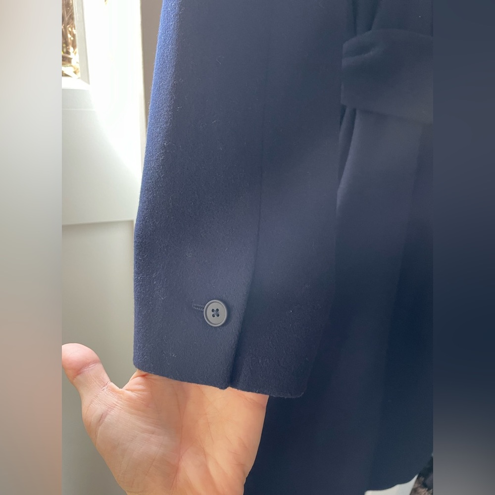 Massimo Dutti Navy Blue Belted Coat - Picture 8 of 9